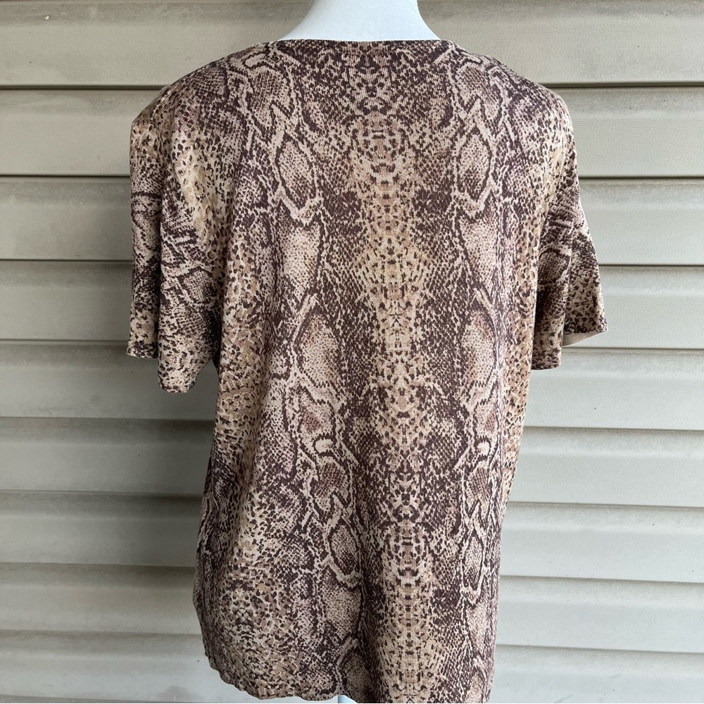 •Norton McNaughton• 100% Silk Snakeskin Pattern Sweater - Size Large - Picture 6 of 6